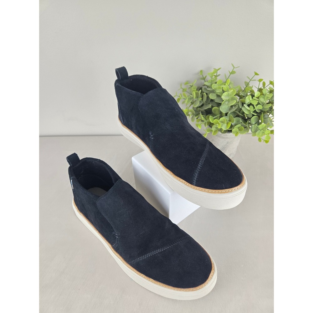 Toms Black Suede Slip On High Top Sneakers‎ Women's Size 9